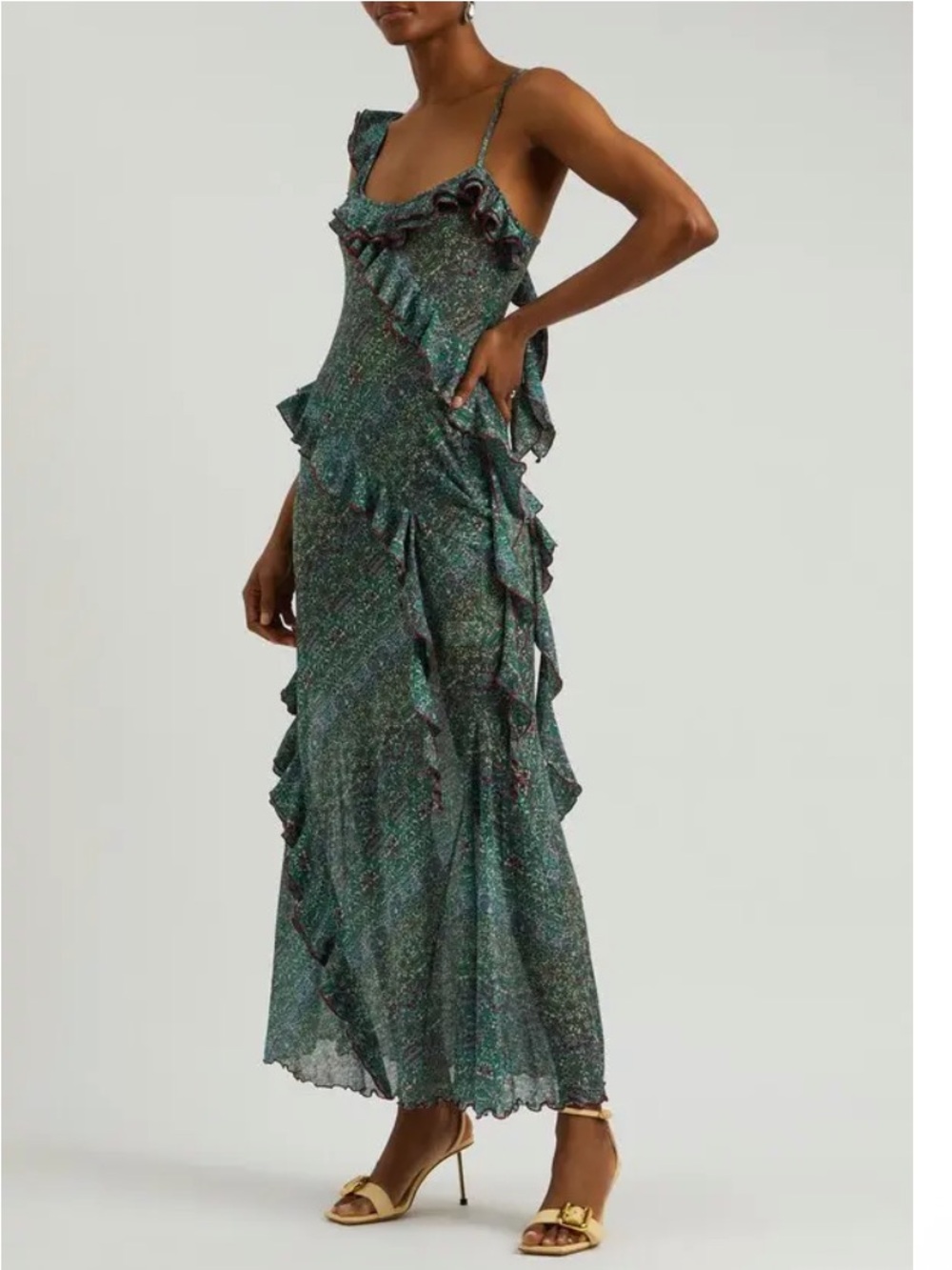 SIEDRES Monica Printed Ruffle Dress - S NWT